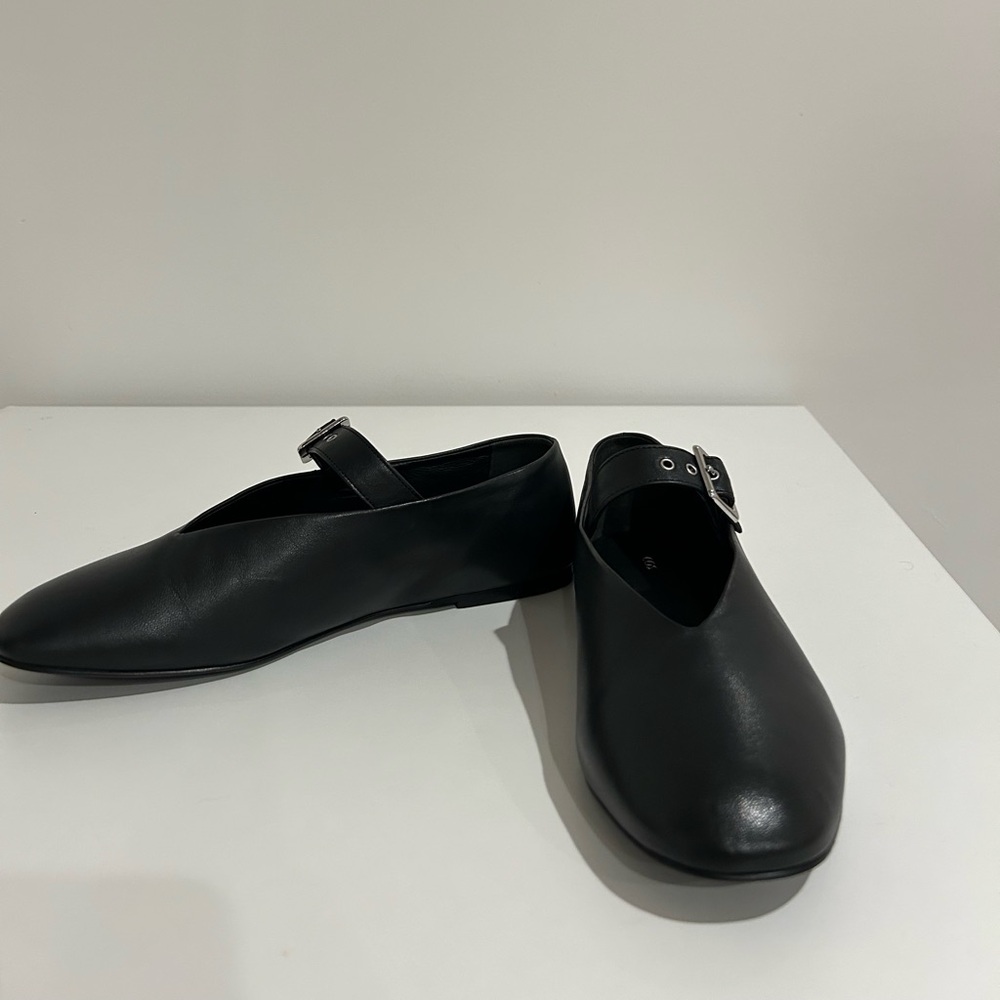 COS Women's Black Mary Jane Ballet Flats with Buckle - Picture 2 of 7